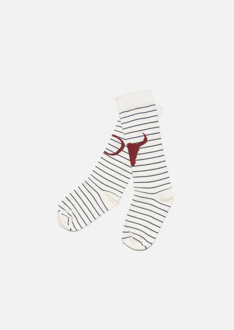 Booso Socks - Bison Ecru/Black/Terra Booso Socks - Bison Ecru/Black/Terra